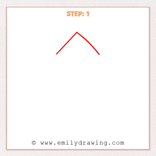 how to draw a kite - Step 1