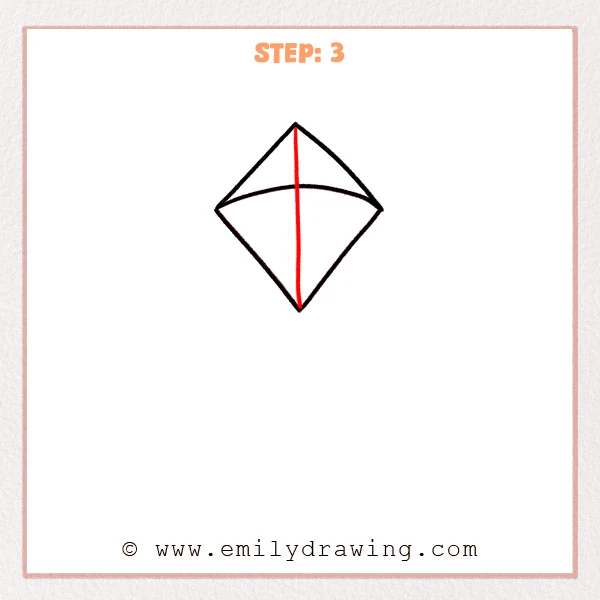 how to draw a kite - Step 3