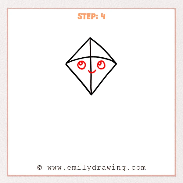 how to draw a kite - Step 4