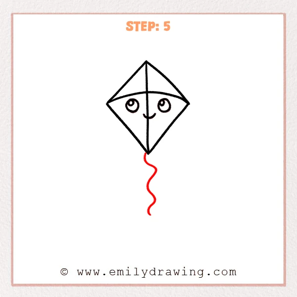 how to draw a kite - Step 5