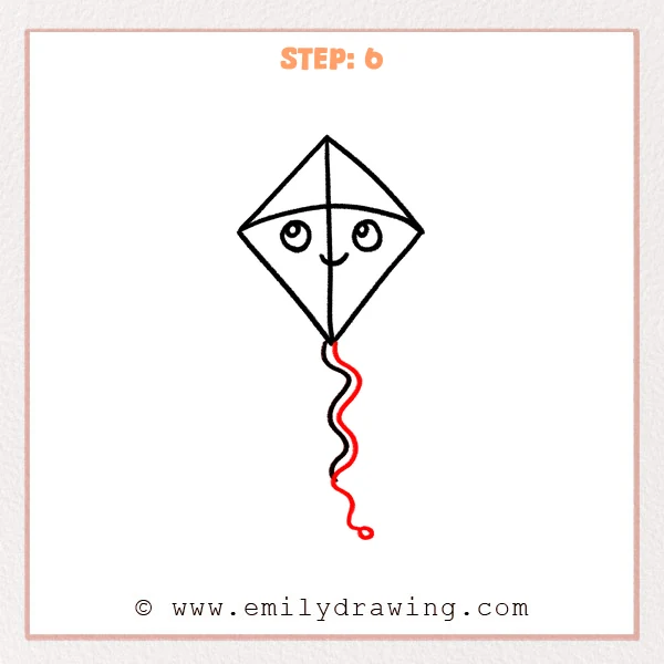 how to draw a kite - Step 6