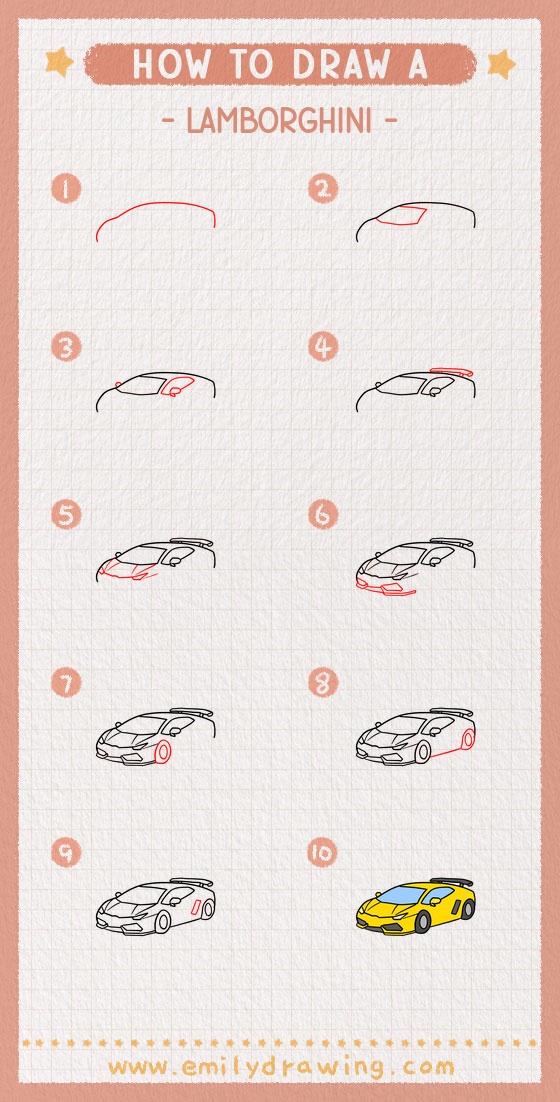 how to draw a lamborghini pinterest pin