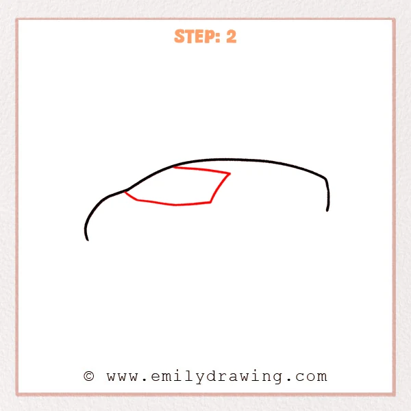 how to draw a lamborghini - Step 2