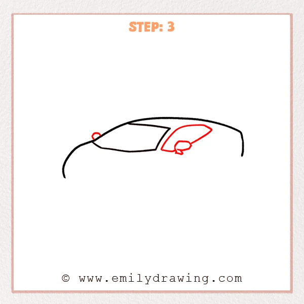 how to draw a lamborghini - Step 3