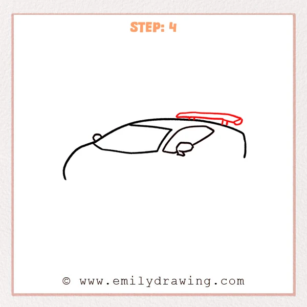 how to draw a lamborghini - Step 4