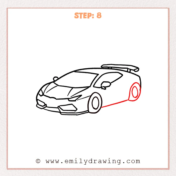 how to draw a lamborghini - Step 8