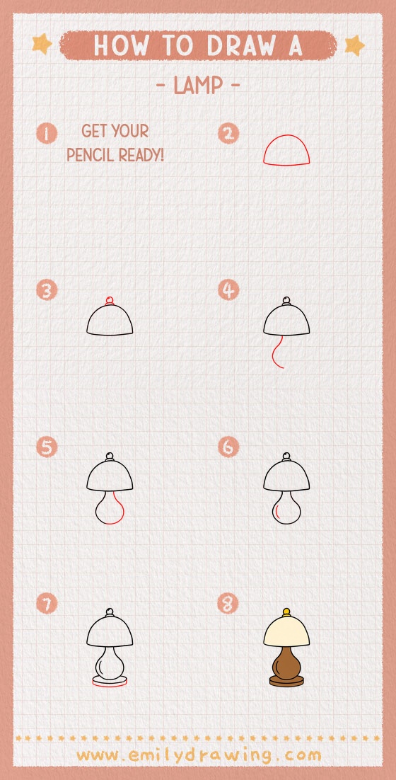 how to draw a lamp pinterest pin