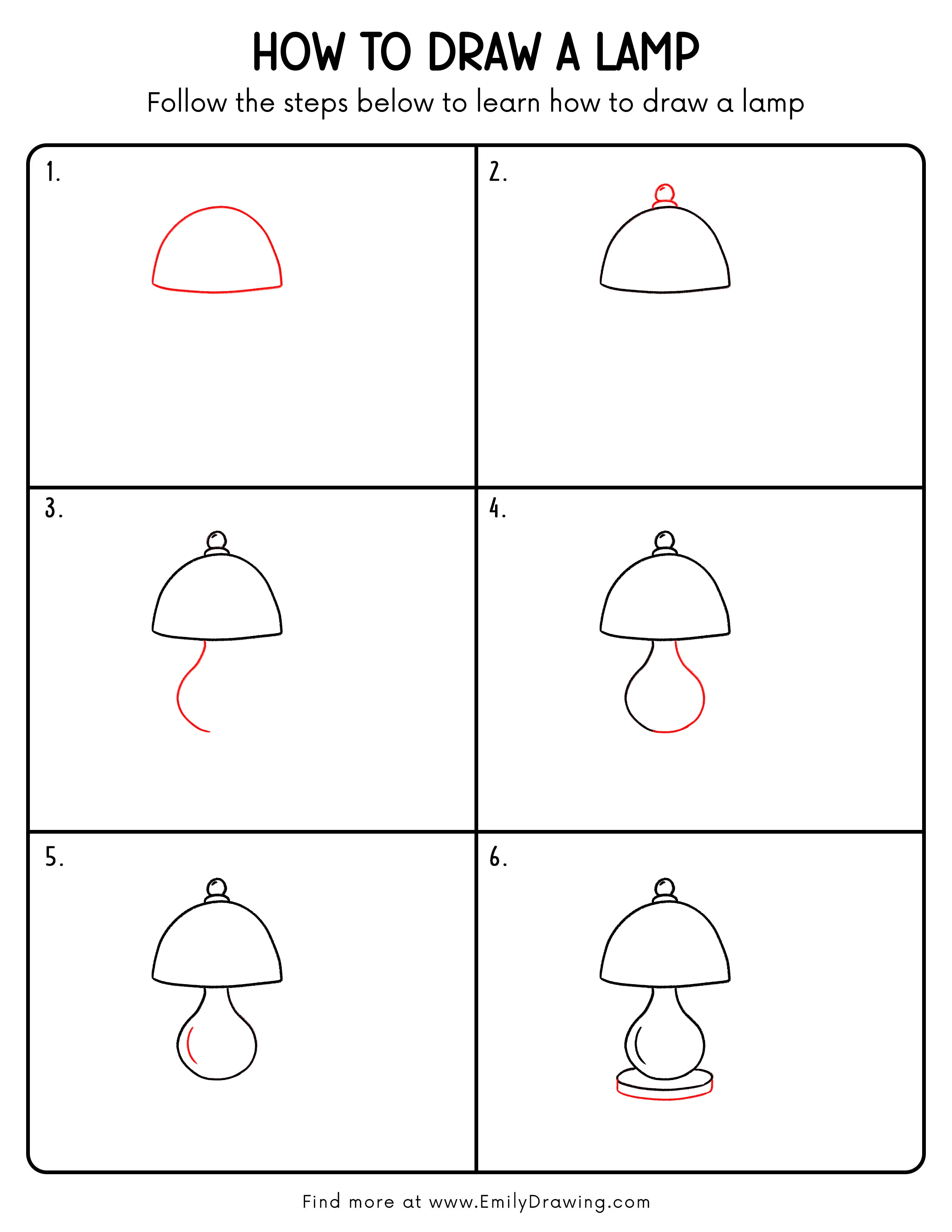 Printable Lamp Drawing Guide