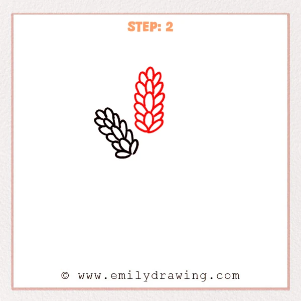 how to draw a lavender - Step 2