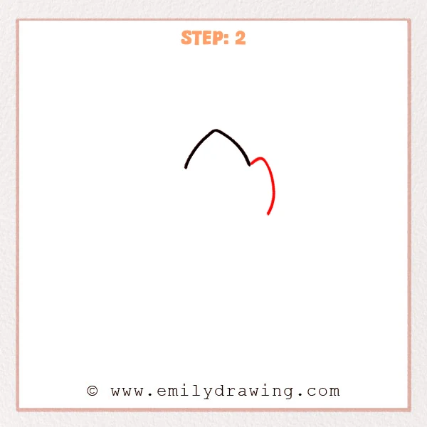 how to draw a leaf - Step 2