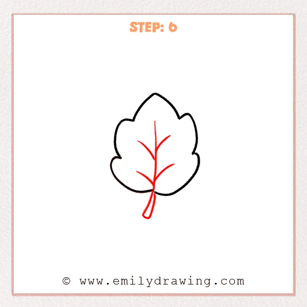how to draw a leaf - Step 6