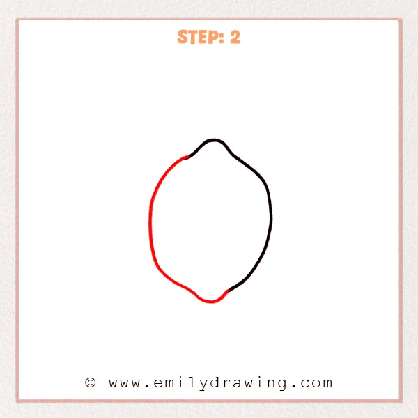 how to draw a lemon - Step 2