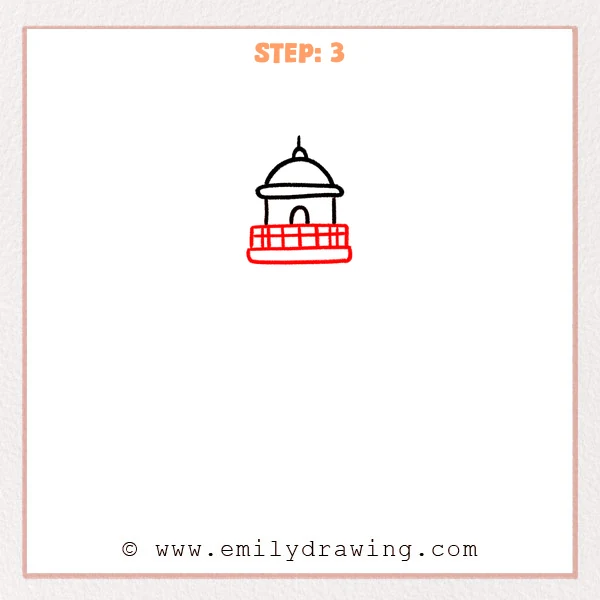 how to draw a lighthouse - Step 3