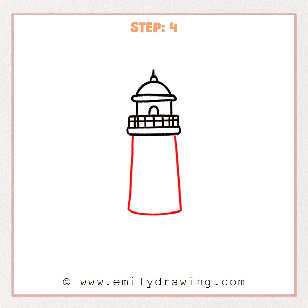 how to draw a lighthouse - Step 4