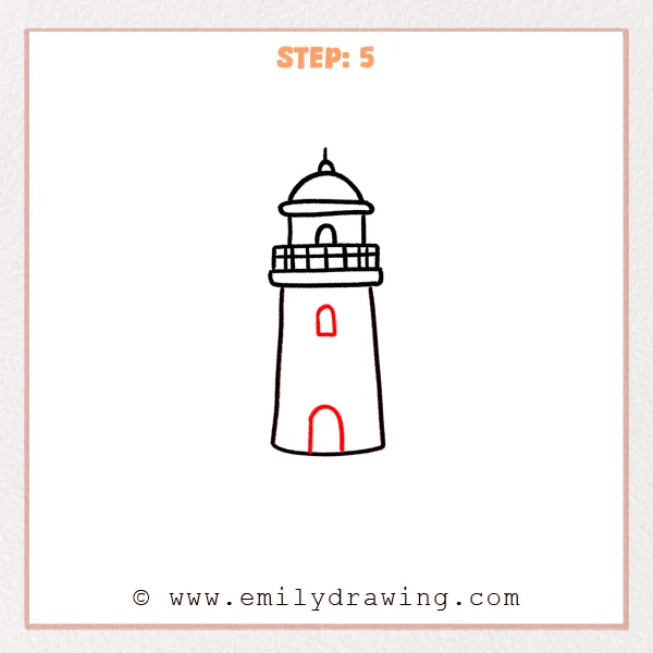 how to draw a lighthouse - Step 5