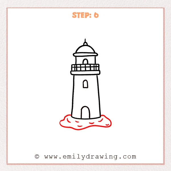 how to draw a lighthouse - Step 6