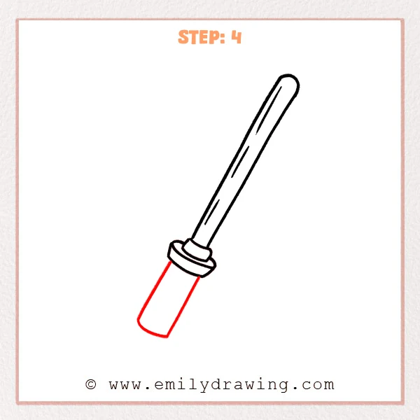 how to draw a lightsaber - Step 4