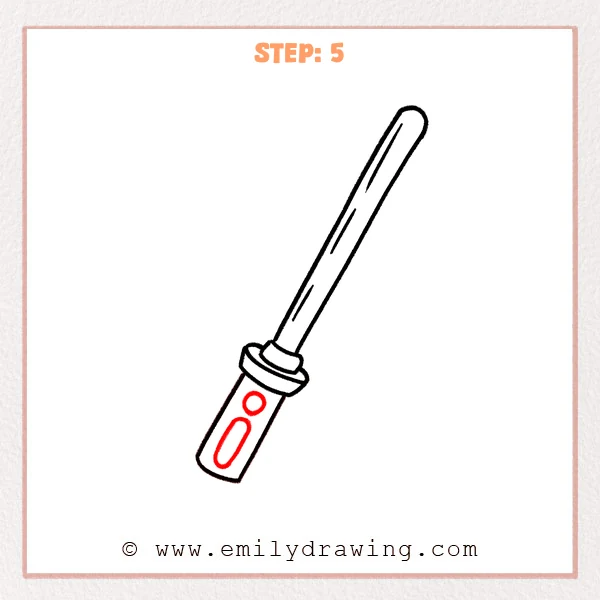 how to draw a lightsaber - Step 5