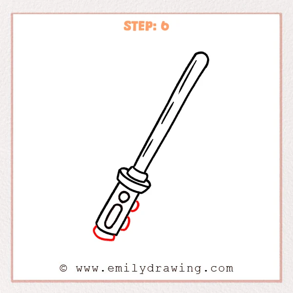 how to draw a lightsaber - Step 6