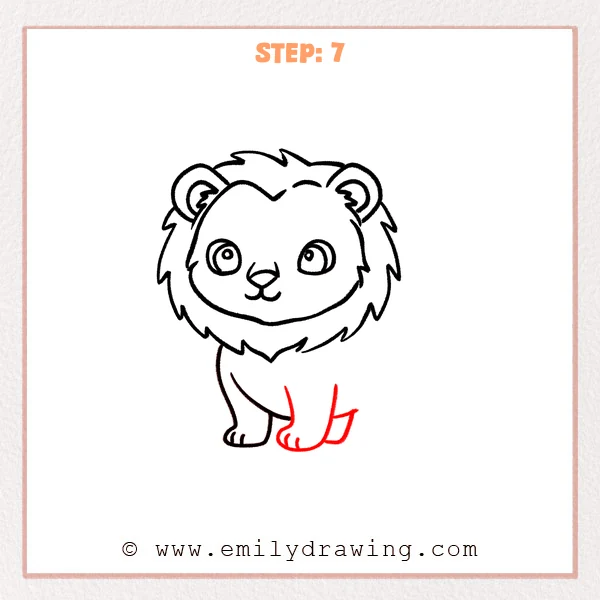 how to draw a lioness - Step 7