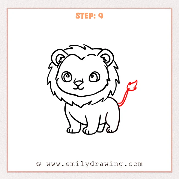 how to draw a lioness - Step 9