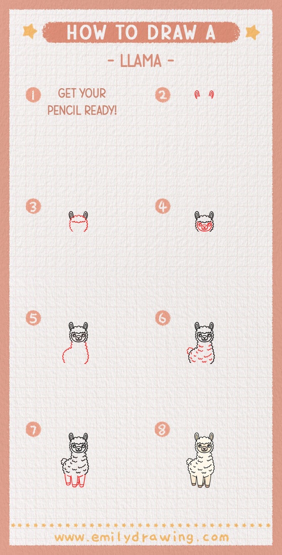 how to draw a llama pinterest pin