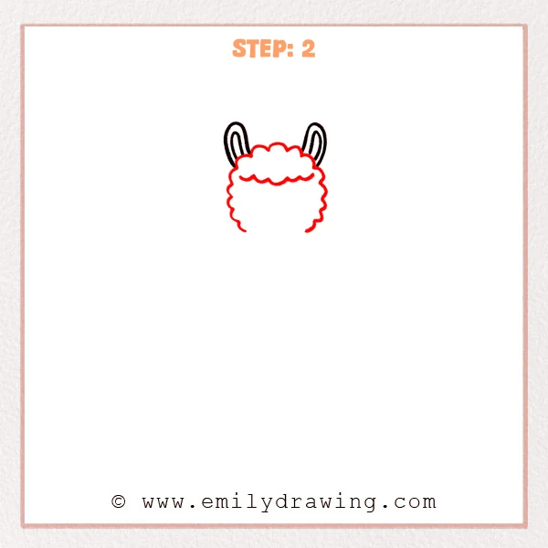 how to draw a llama - Step 2