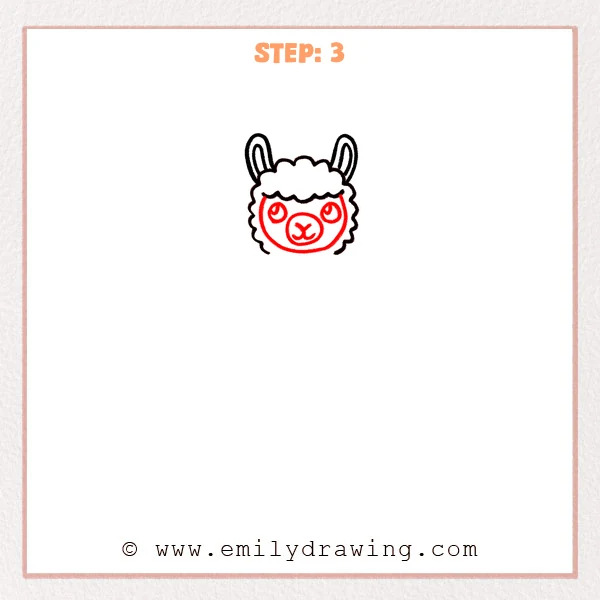 how to draw a llama - Step 3