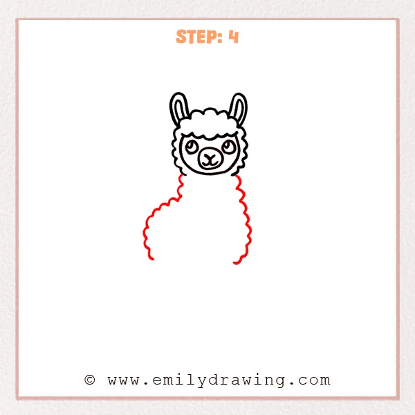 how to draw a llama - Step 4