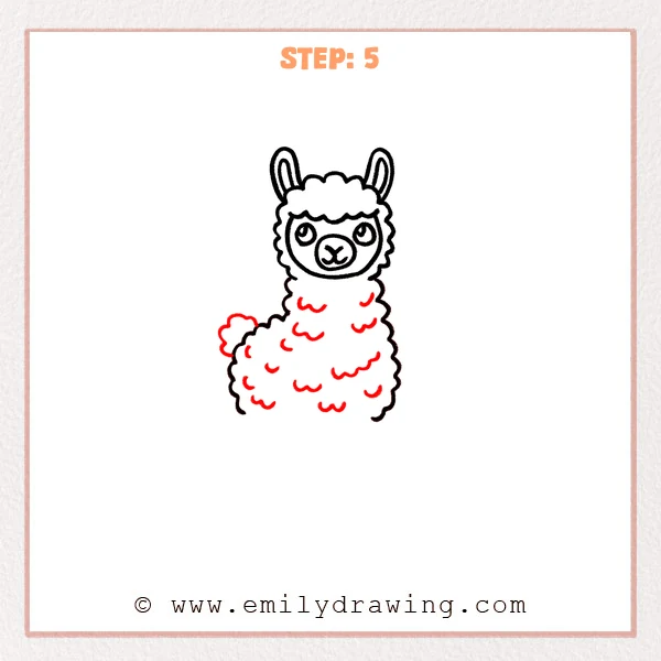 how to draw a llama - Step 5