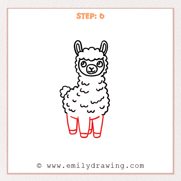 how to draw a llama - Step 6