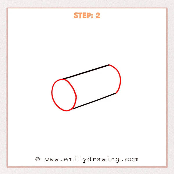 how to draw a log - Step 2
