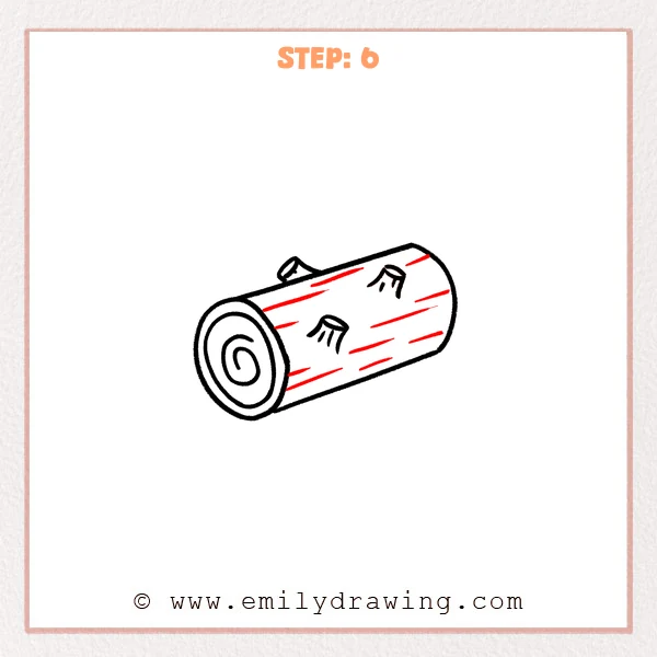how to draw a log - Step 6