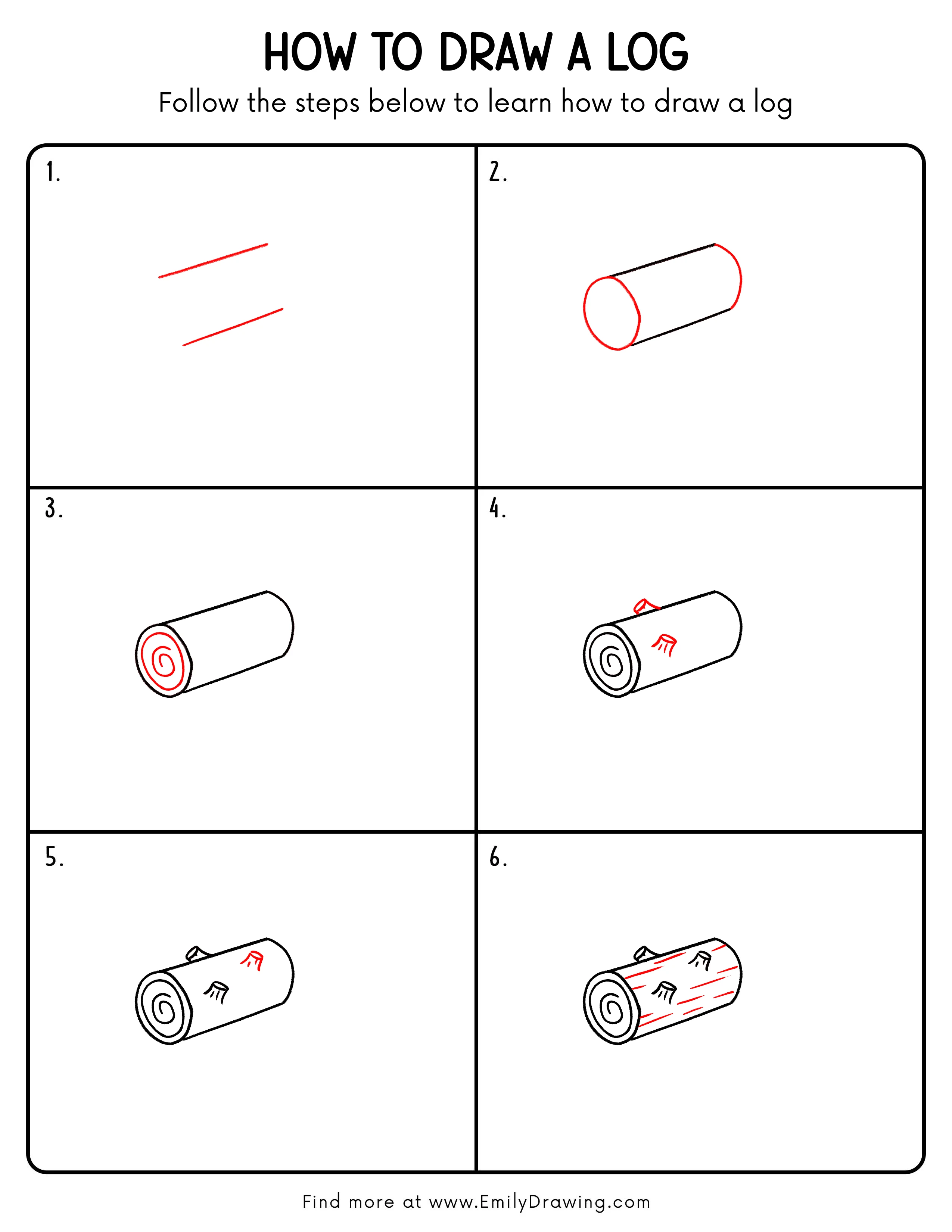 Printable Log Drawing Guide
