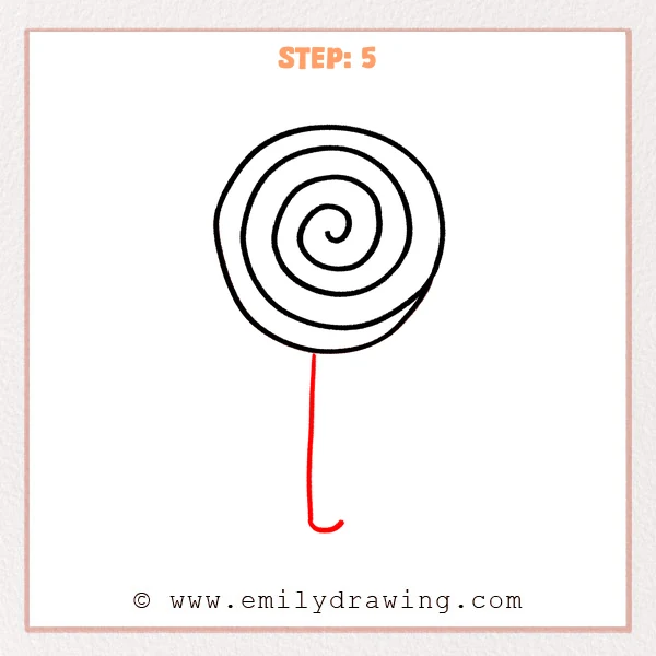 how to draw a lollipop - Step 5