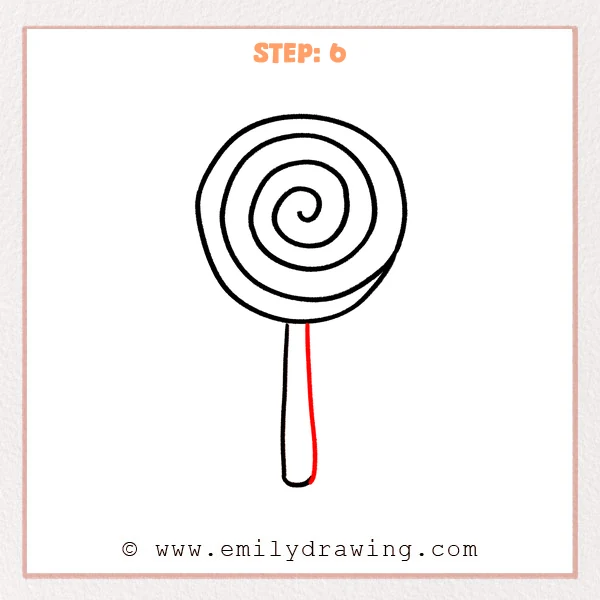 how to draw a lollipop - Step 6