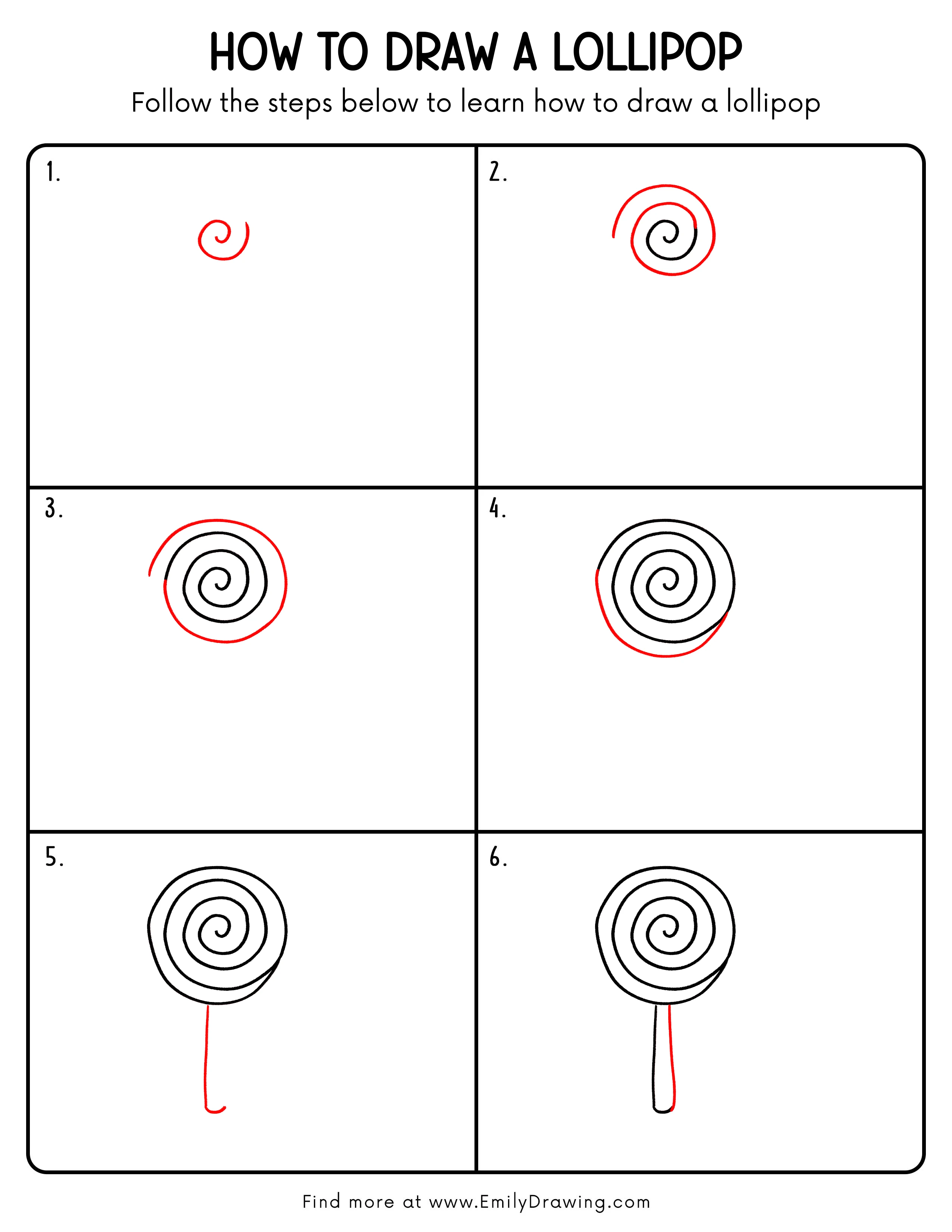 Printable Lollipop Drawing Guide
