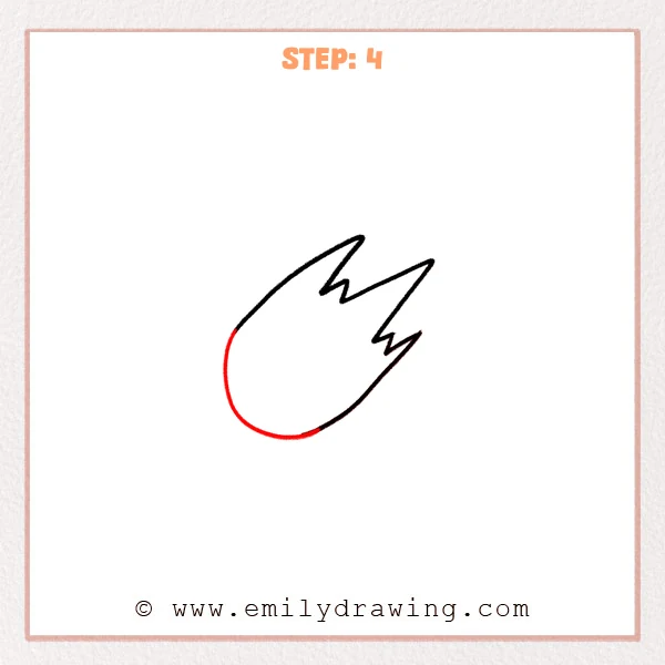 how to draw a meteor - Step 4