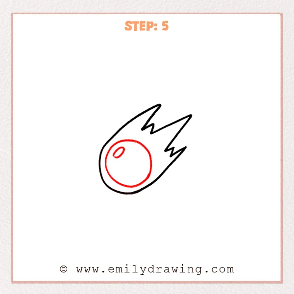 how to draw a meteor - Step 5