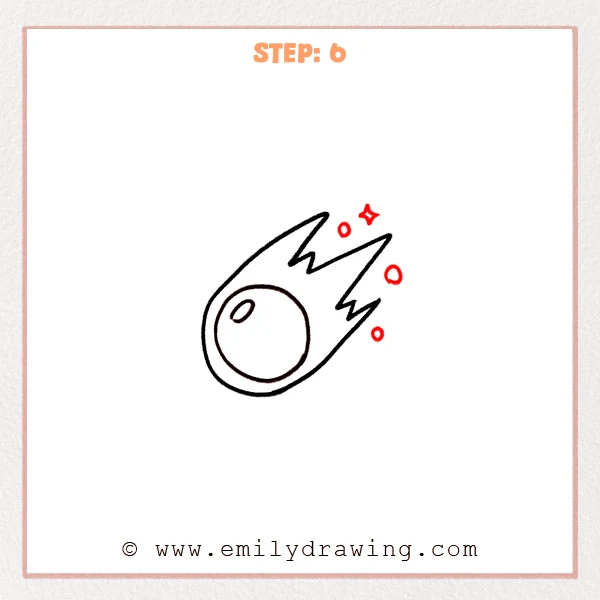how to draw a meteor - Step 6