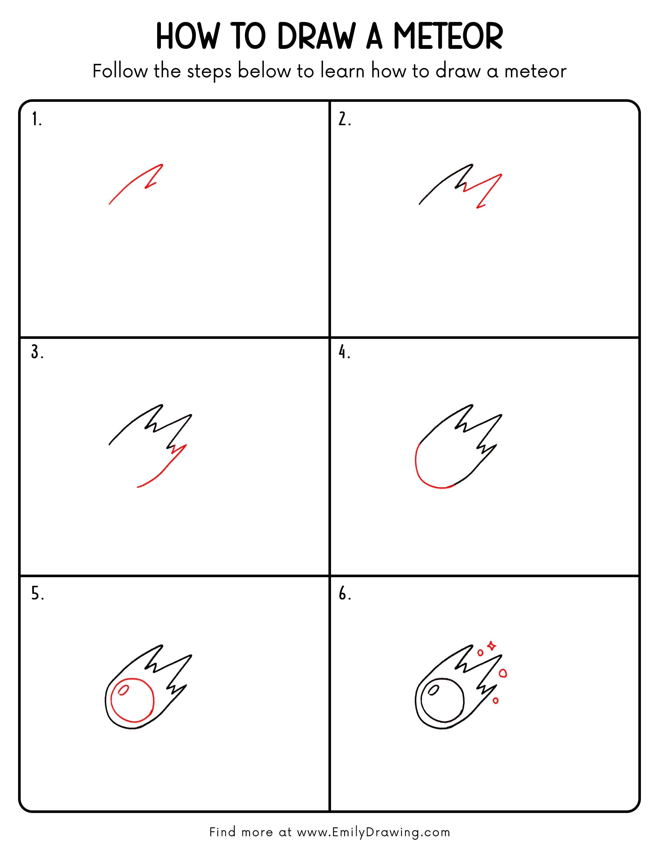 Printable Meteor Drawing Guide