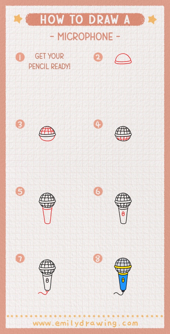 how to draw a microphone pinterest pin