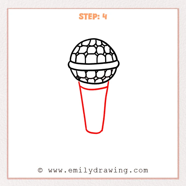how to draw a microphone - Step 4