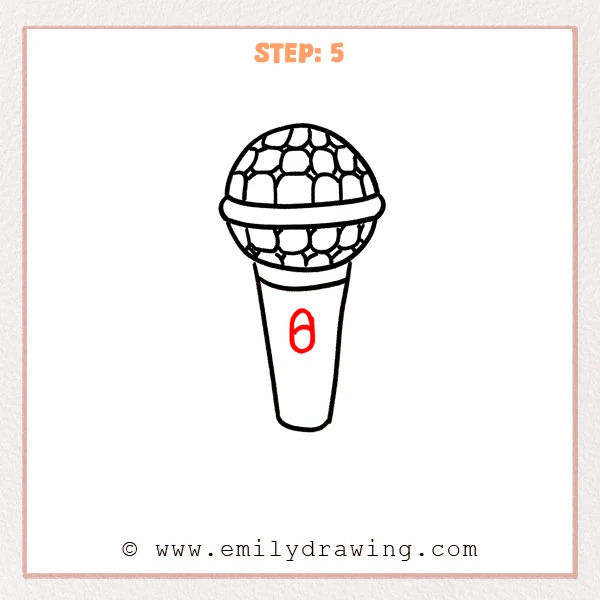 how to draw a microphone - Step 5