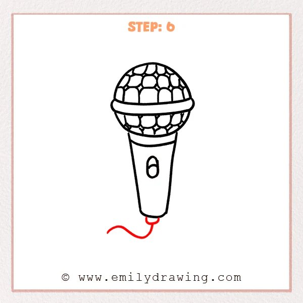 how to draw a microphone - Step 6