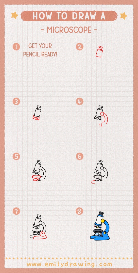 how to draw a microscope pinterest pin