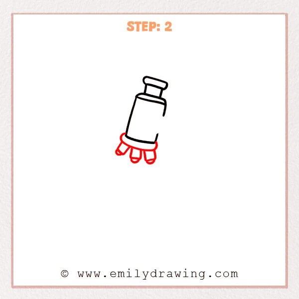 how to draw a microscope - Step 2