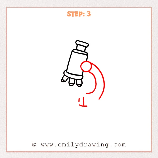 how to draw a microscope - Step 3