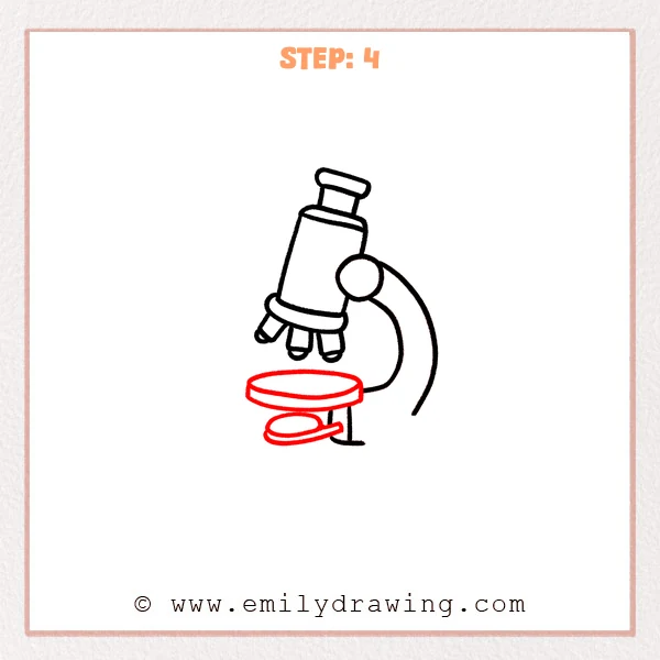 how to draw a microscope - Step 4