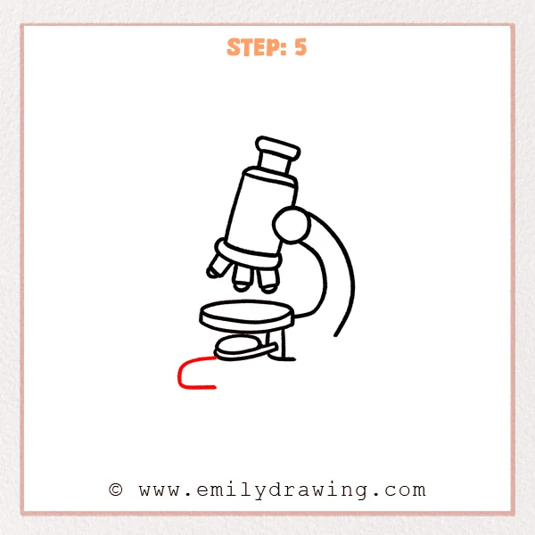 how to draw a microscope - Step 5